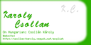 karoly csollan business card