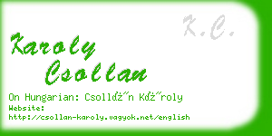 karoly csollan business card